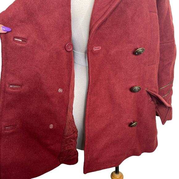 Free People Sedgwick Peacoat Military Style Wool Jacket Faux Fur Collar Size XS - Picture 7 of 9